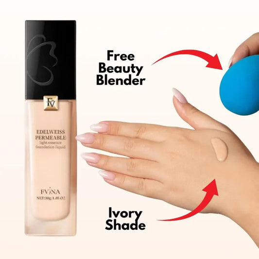 FV The Best Waterproof , Full Coverage Liquid Foundation with Free Sponge Pack. Shade: Ivory My Store
