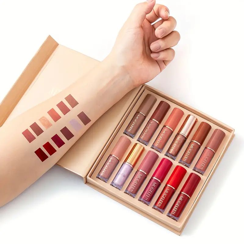 Handaiyan 12-Piece Lip Set: Matte & Gloss for Every Look– Versatile Lip Color Collection
