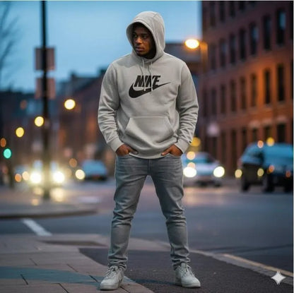 Men's Fleece Printed Hoodie