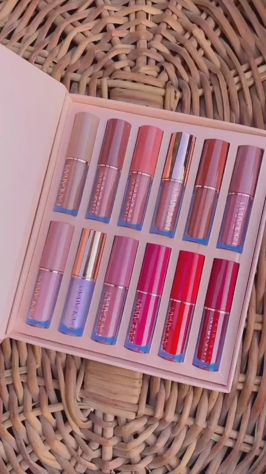 Handaiyan 12-Piece Lip Set: Matte & Gloss for Every Look– Versatile Lip Color Collection